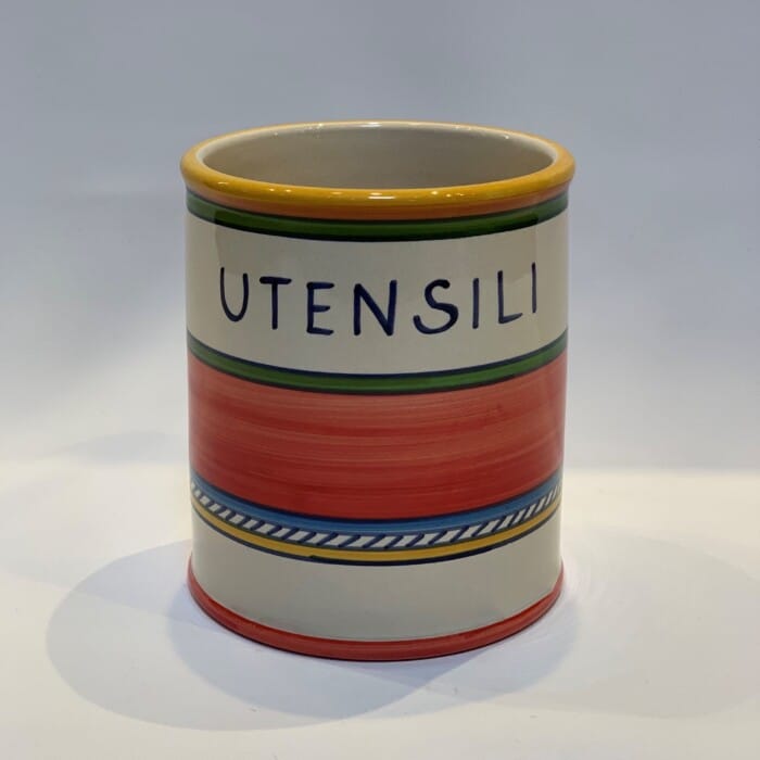 Geo Simple Red Utensil Holder