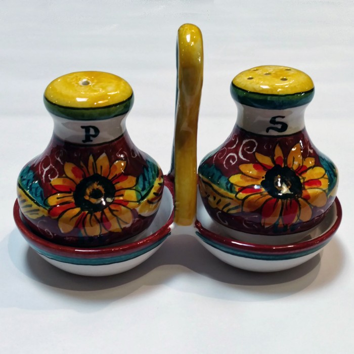 Girasole Salt and Pepper Shakers in Caddy