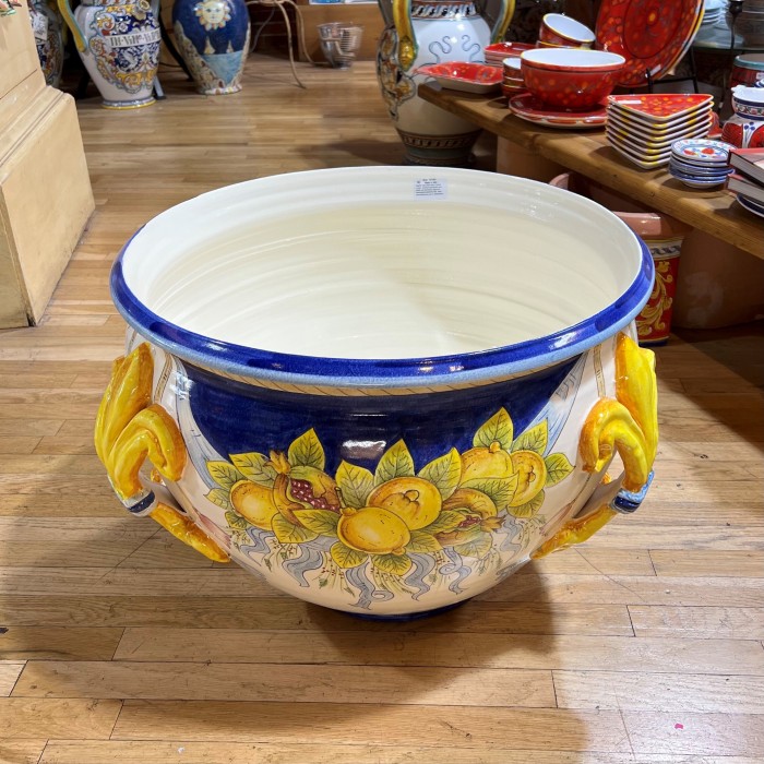 Lemon and Pomegranate Cachepot with Handles - Image 4