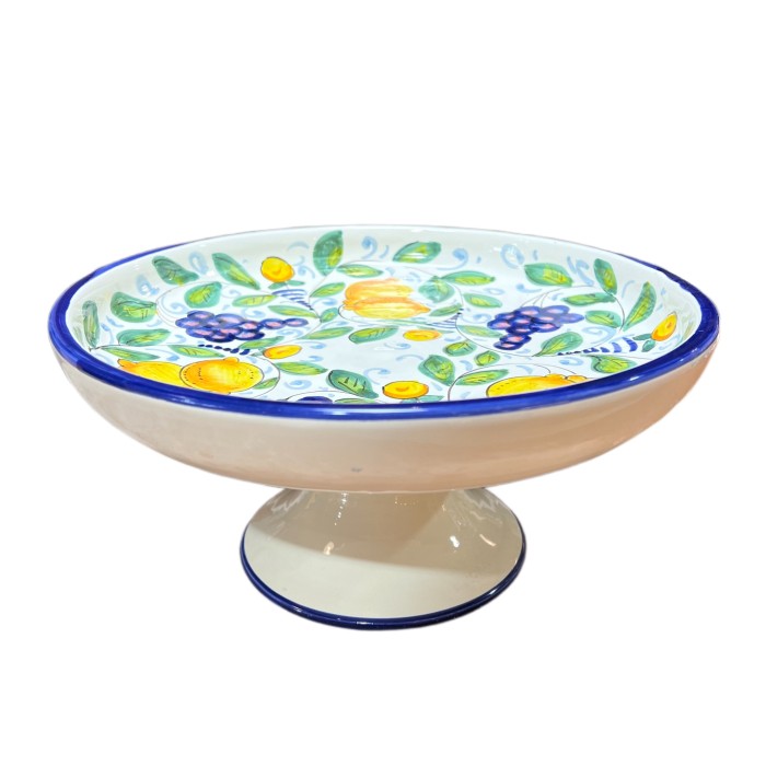 Lemons with Grapes Small Footed Bowl