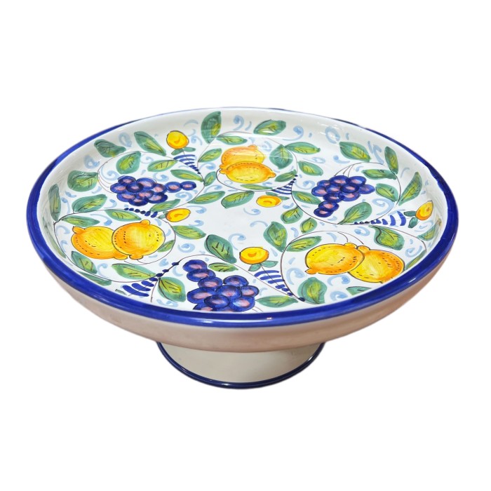 Lemons with Grapes Small Footed Bowl - Image 2
