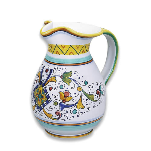 Vintage yellow water pitcher with plug