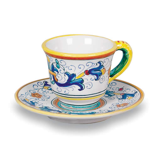 Ricco Espresso Cup and Saucer - Italian Pottery Outlet