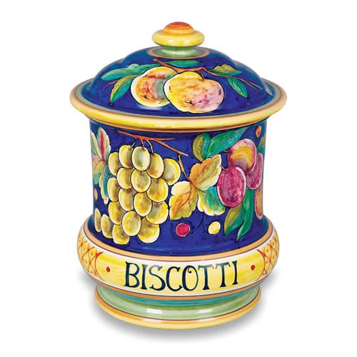 Handmade Alcantara Biscotti Jar From Italy 