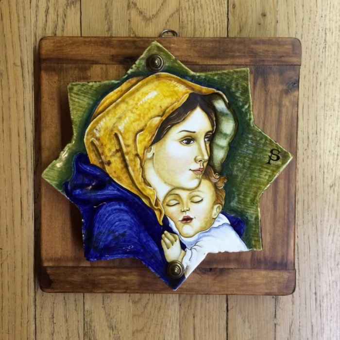 Deruta Madonna and Child Ceramic Painting