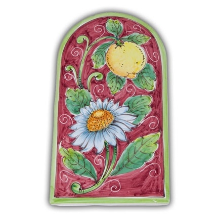 Large Arch-Shaped Tile - Lemon and Flower