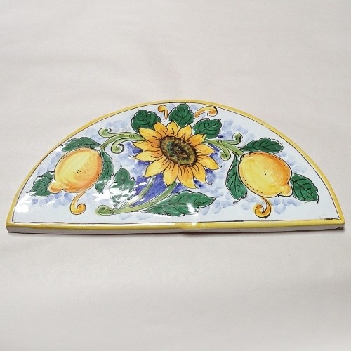 Wide Arch-Shaped Tile - Sunflower & Lemons