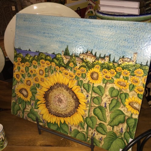 Tuscan Sunflowers Large Tile Panel