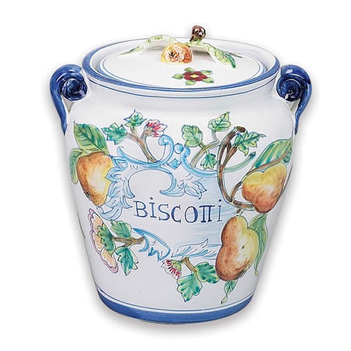 Ornato Biscotti Jar with Pear Handle