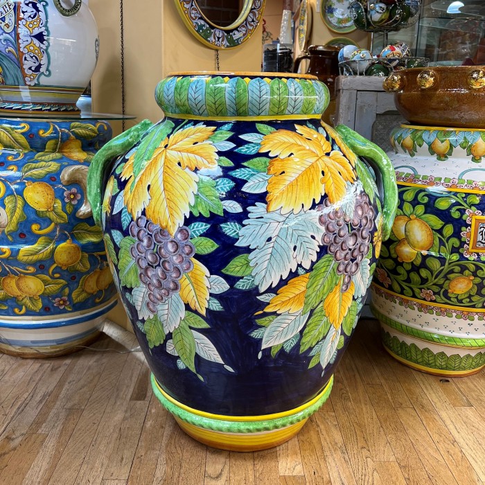 Large Aqua Della Villa Urn - Image 2