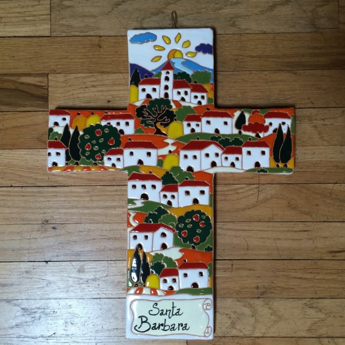 Handmade Relief Cross - Large Daytime Scene