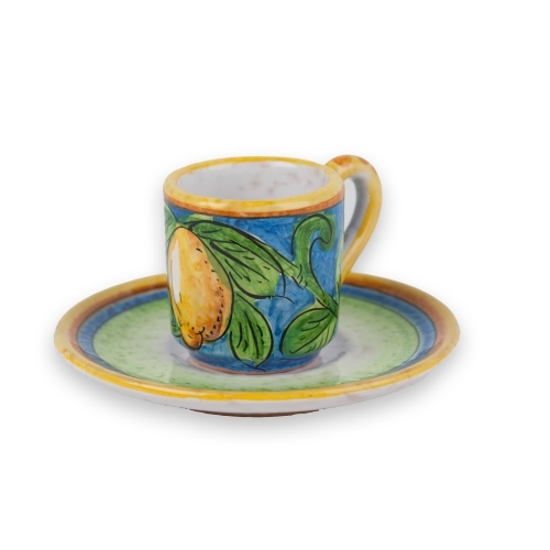 Limone Espresso Cup with Saucer - Italian Pottery Outlet