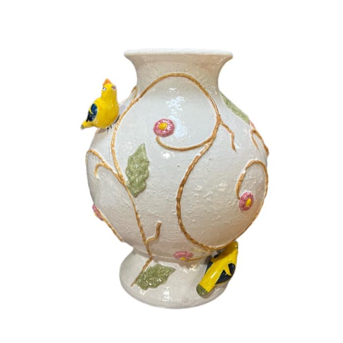 Tuscan Vase with Sculpted Birds