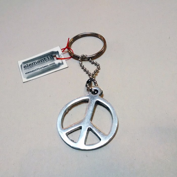 Element 13 Recycled Aluminum Peace Keychain