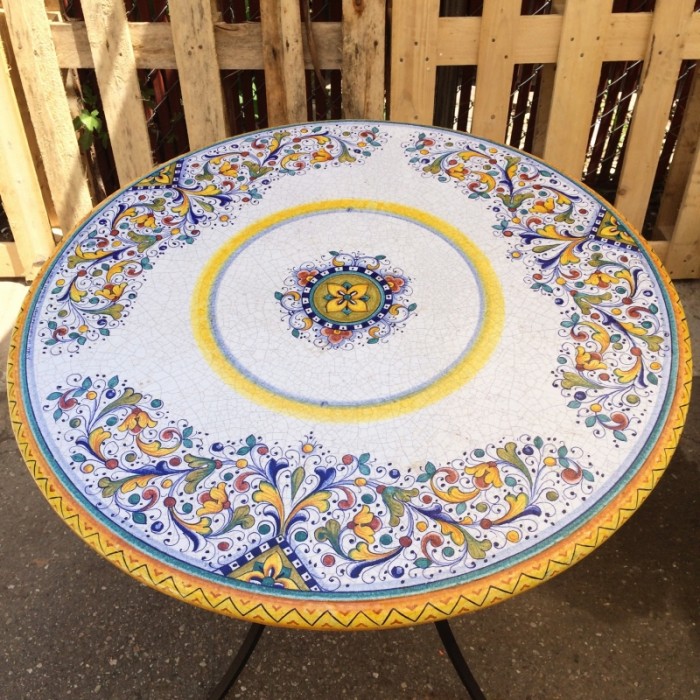 31.5″ Italian Stone Table – Deruta Firenze - Image 2