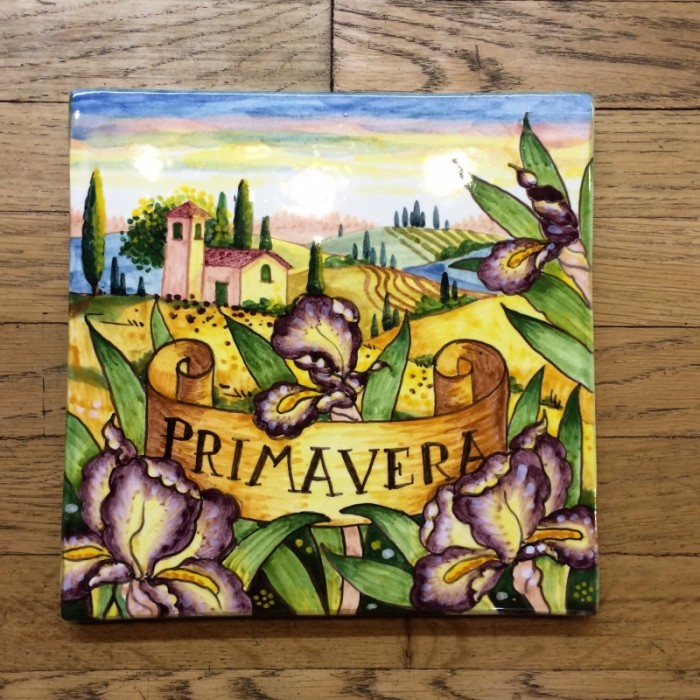 Tuscan Countryside Square Season Plaque - Primavera
