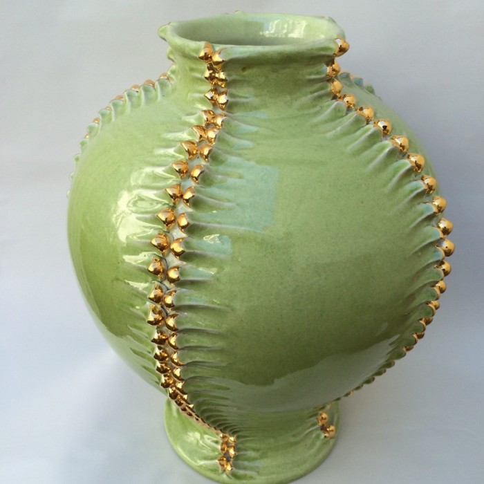 Tuscan Vase with Gold "Vertebrae"