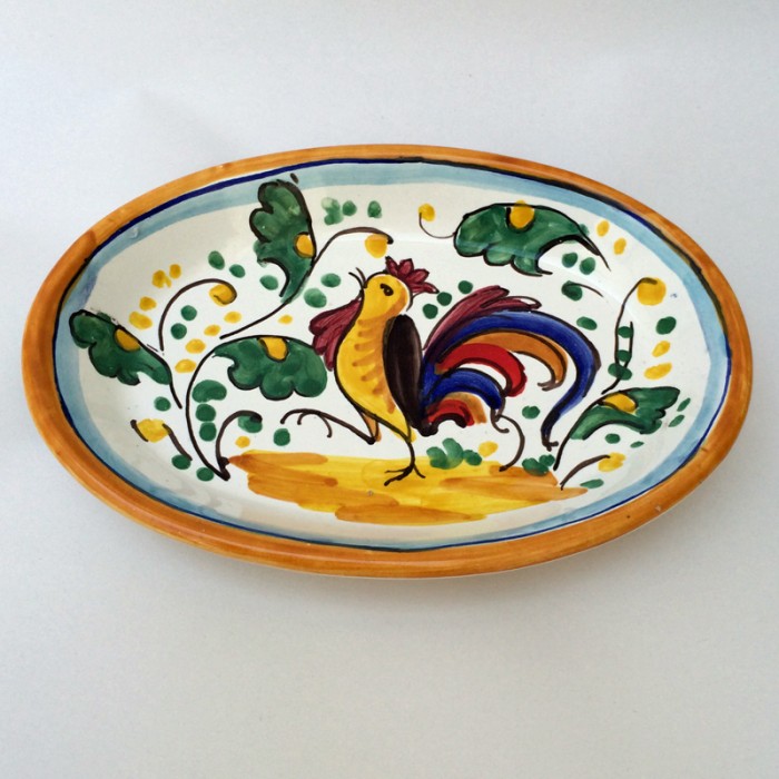 Dancing Rooster Small Oval Dish
