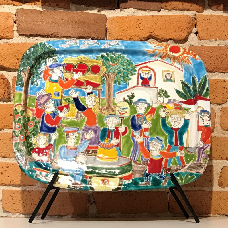 Italian Hand Painted Village Scene Plates Italian Hand Painted Village Scene Plates