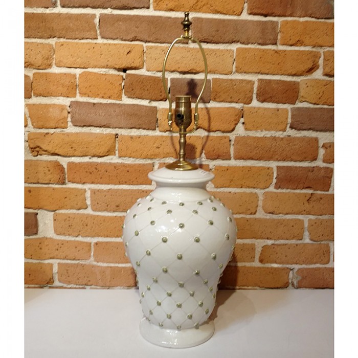 White Lamp with Green Dots - Image 2