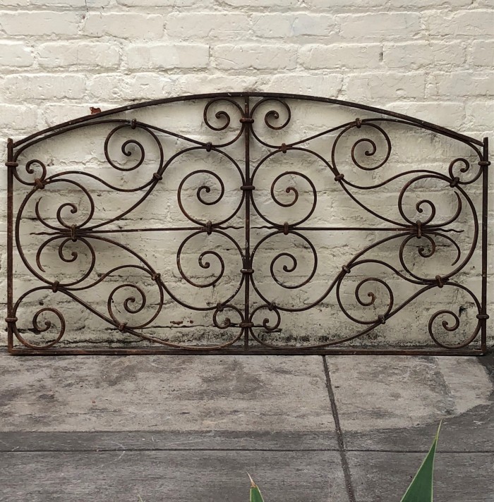 Antique Wrought Iron Arched Panel