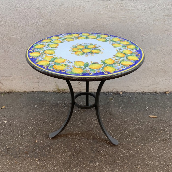 31.5″ Italian Volcanic Table – Lemons with Full Center