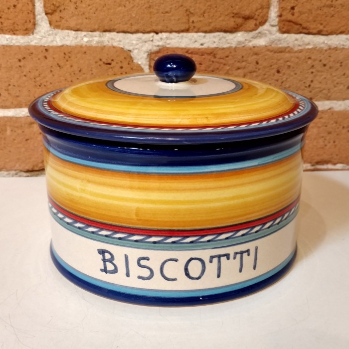 Geo Simple Yellow Biscotti Jar