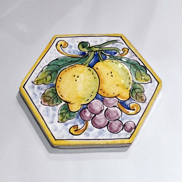 Hexagonal Lemon and Grapes Tile - Image 2