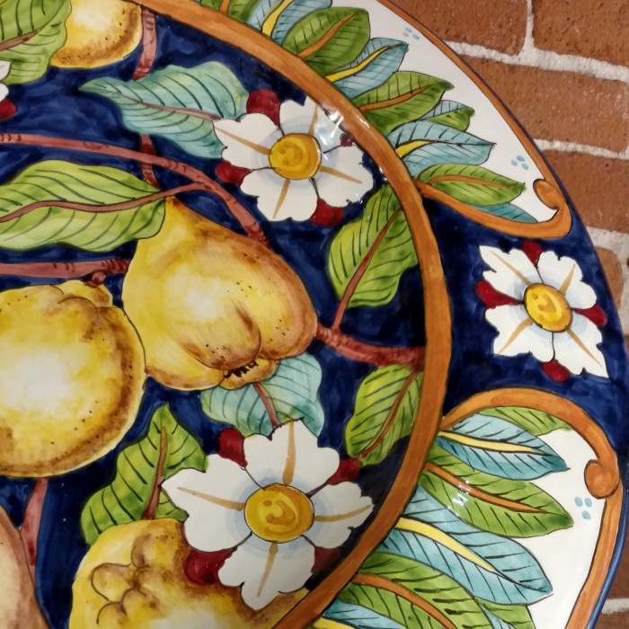Large Oval Lemons and Pears Hand Painted Platter - Image 4