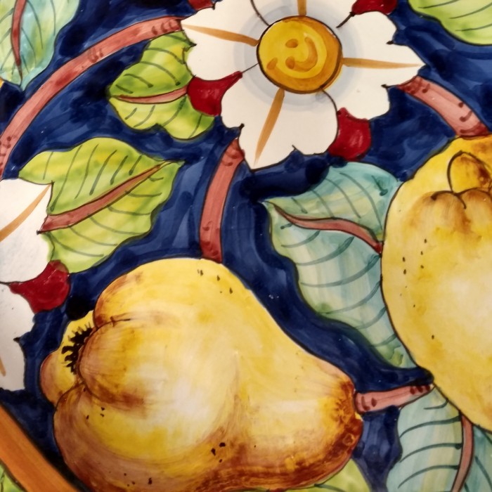 Large Oval Lemons and Pears Hand Painted Platter - Image 3