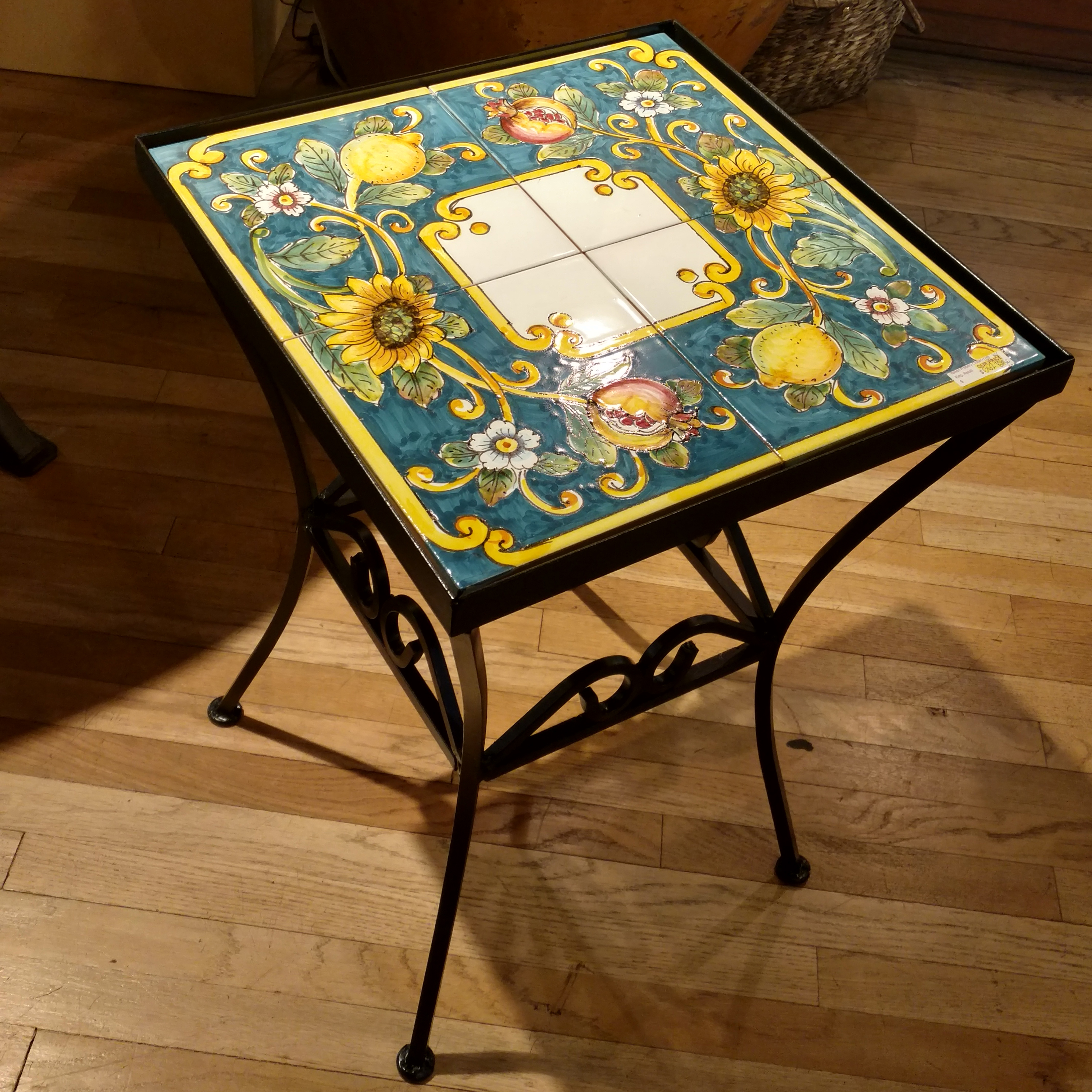 Sunflower Four Tile Ceramic Tabletop, Ceramic Tile Table Top