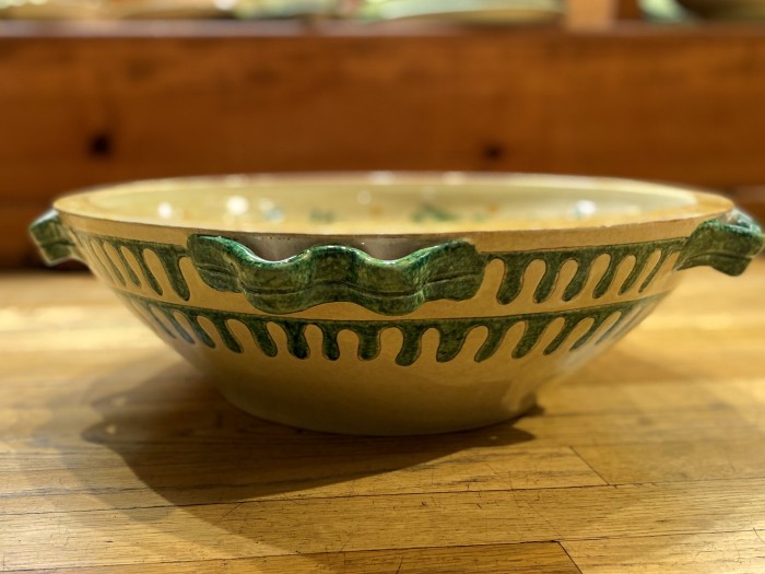 Tuscan Centerpiece Bowl Beige with Green - Image 4