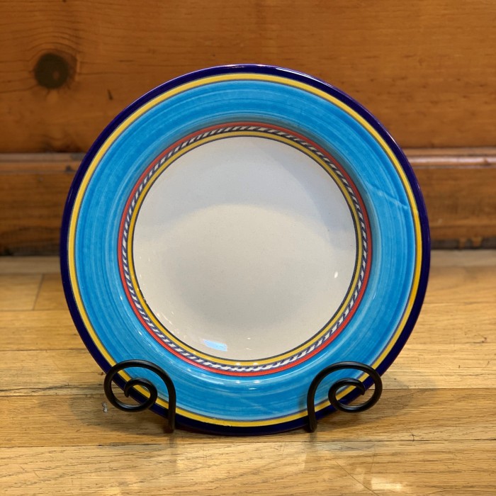 Geo Simple Turquoise Soup Plate