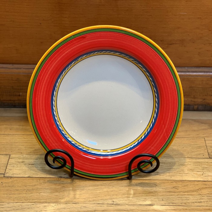 Geo Simple Red Soup Plate