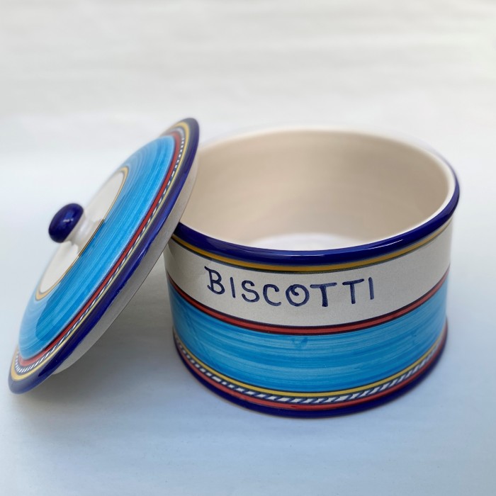 Geo Simple Turquoise Biscotti Jar - Image 2