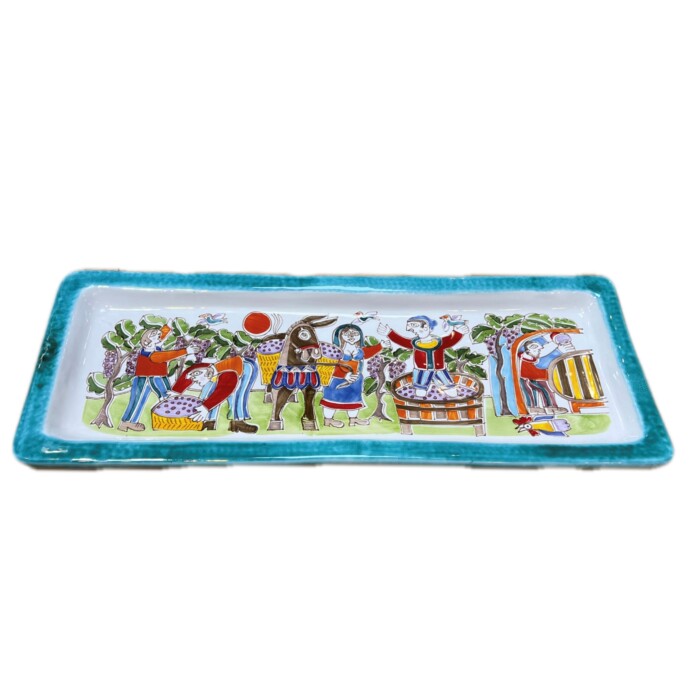 De Simone Rectangular Platter - Wine Making Scene - Image 2