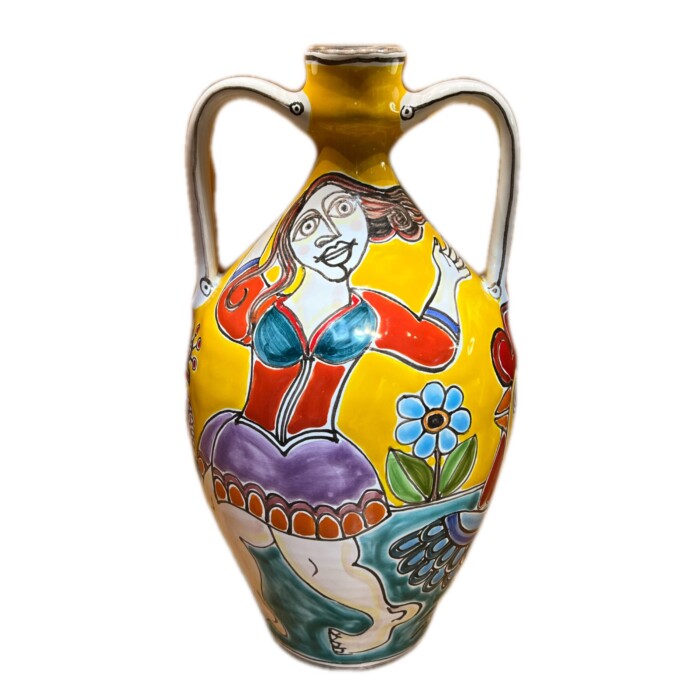 De Simone Medium Two-handled Vase - Woman and Fisherman