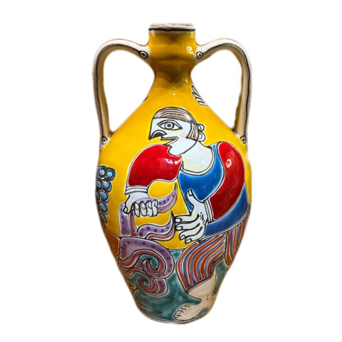 De Simone Medium Two-handled Vase - Woman and Fisherman - Image 2