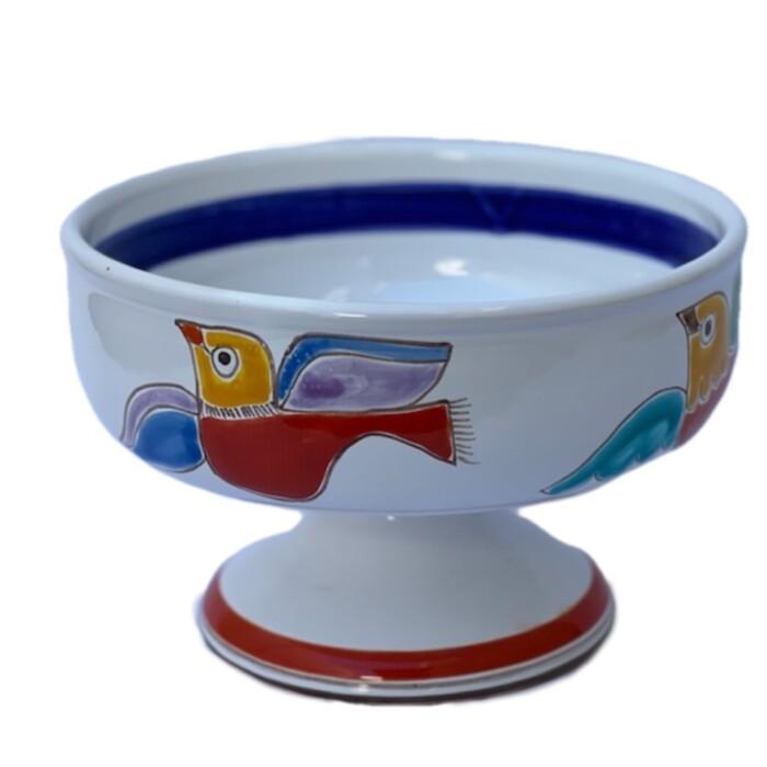De Simone Large Footed Bowl - Birds