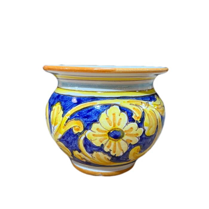 Mini Cachepot - Blue with Flowers