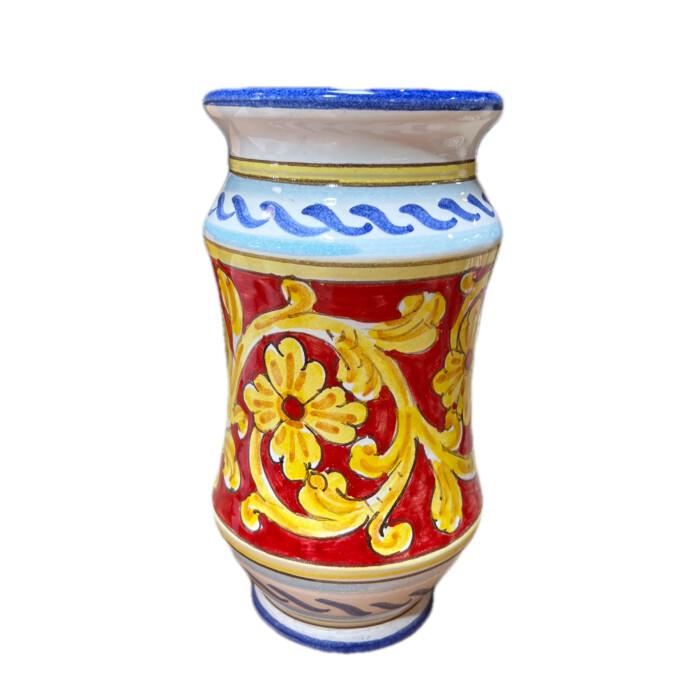 Vase - Red with Flowers