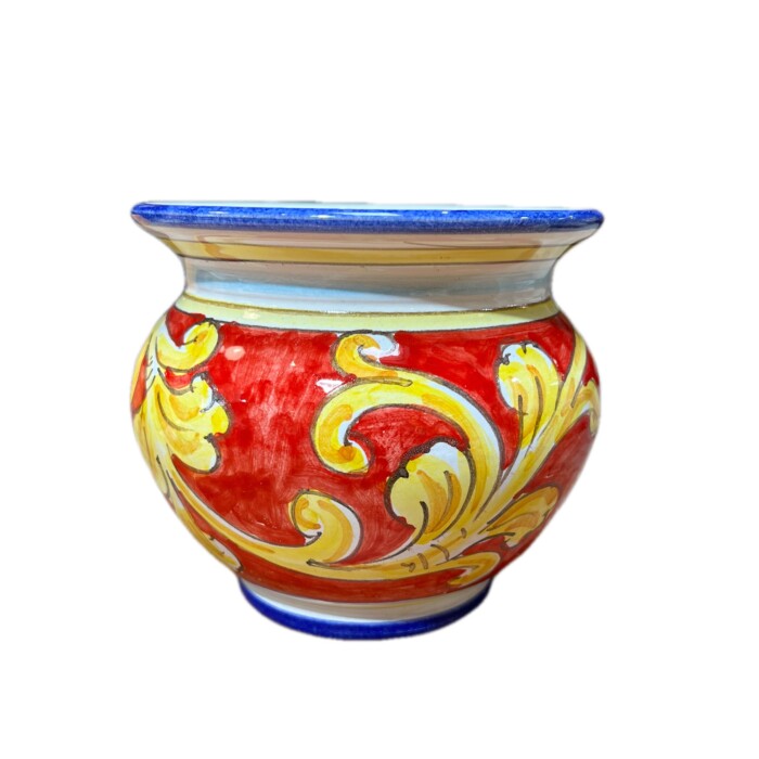 Mini Cachepot - Red with Flowers - Image 2