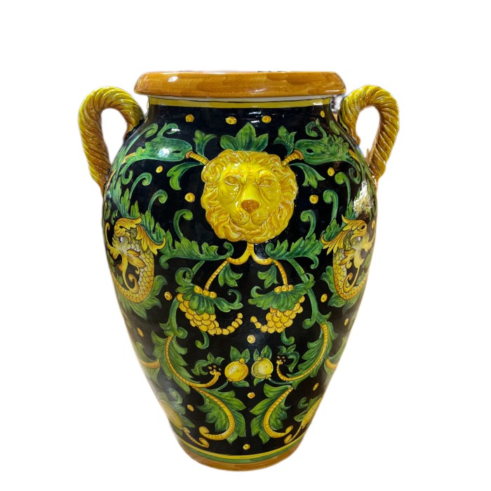 Black Urn with Lemons and Sea Creatures