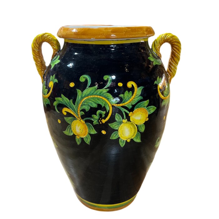 Black Urn with Lemons and Sea Creatures - Image 2