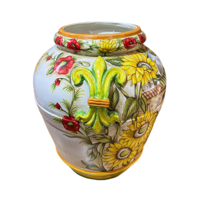 Country Scene with Sunflowers Urn - Image 4