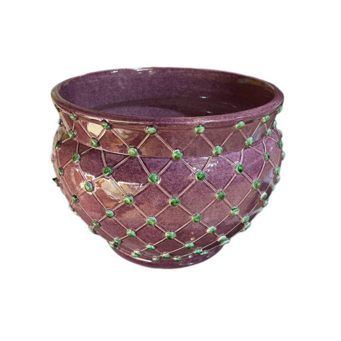 Purple Small Cachepot with Green Dots - Image 2