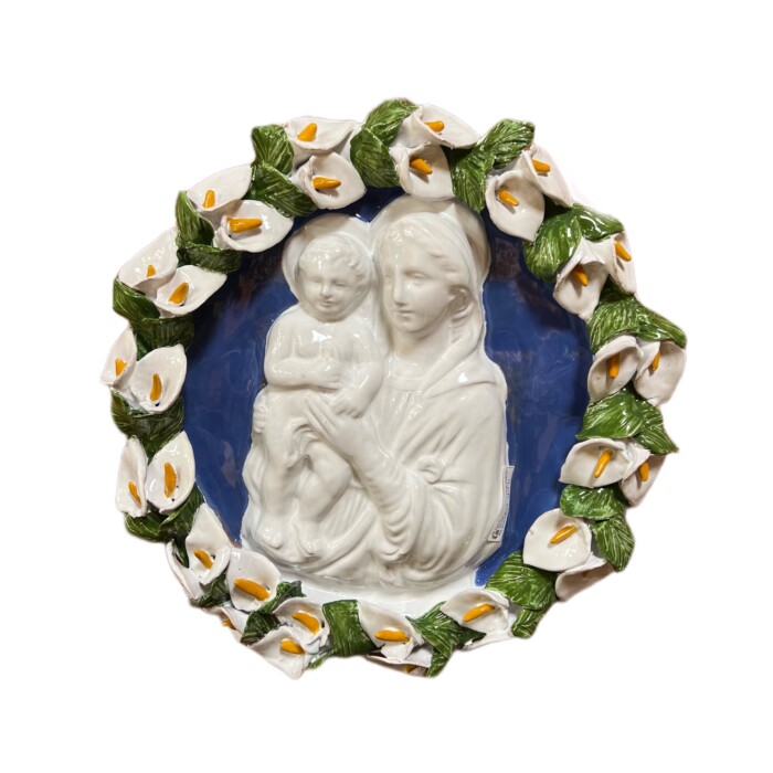 Madonna and Child with 3D Lilies