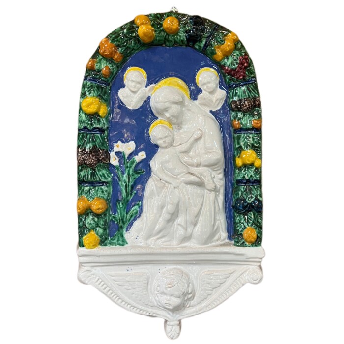 Madonna with Child and Angels on Arch with Lilies