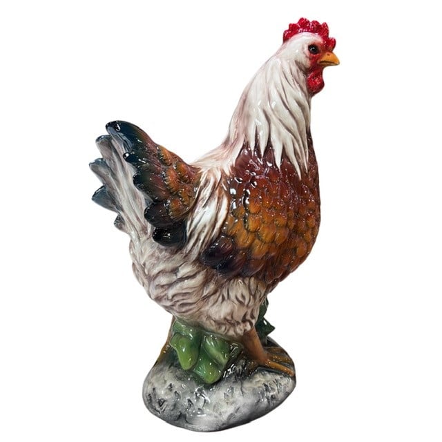 brown hen, ceramic rooster, italian ceramics,