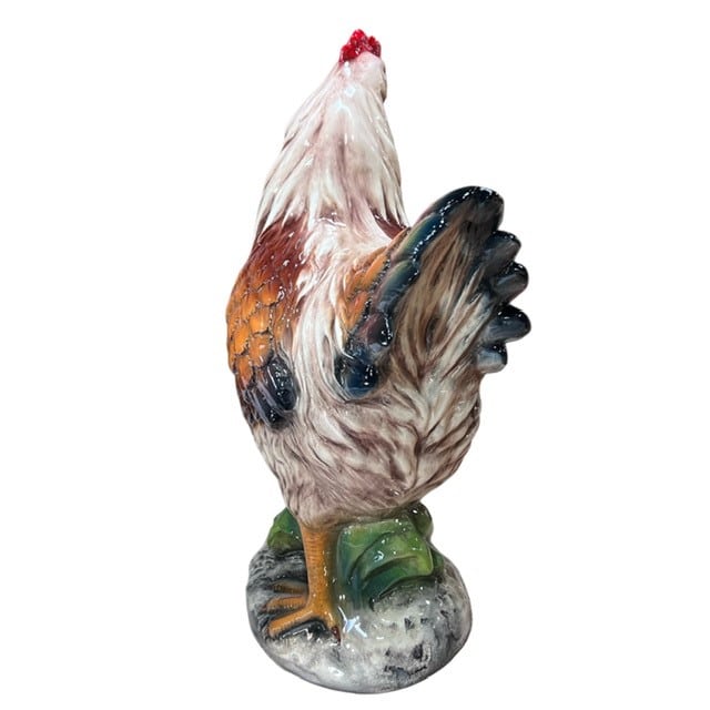 brown hen, ceramic rooster, italian ceramics,